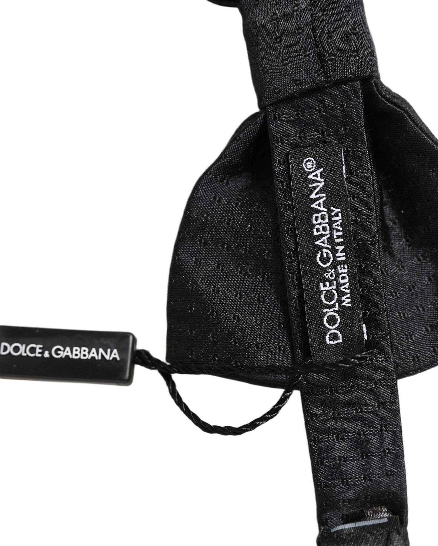Men Black 100% Silk Adjustable Neck Papillon Bow Tie