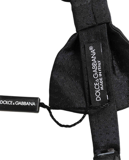 Men Black 100% Silk Adjustable Neck Papillon Bow Tie