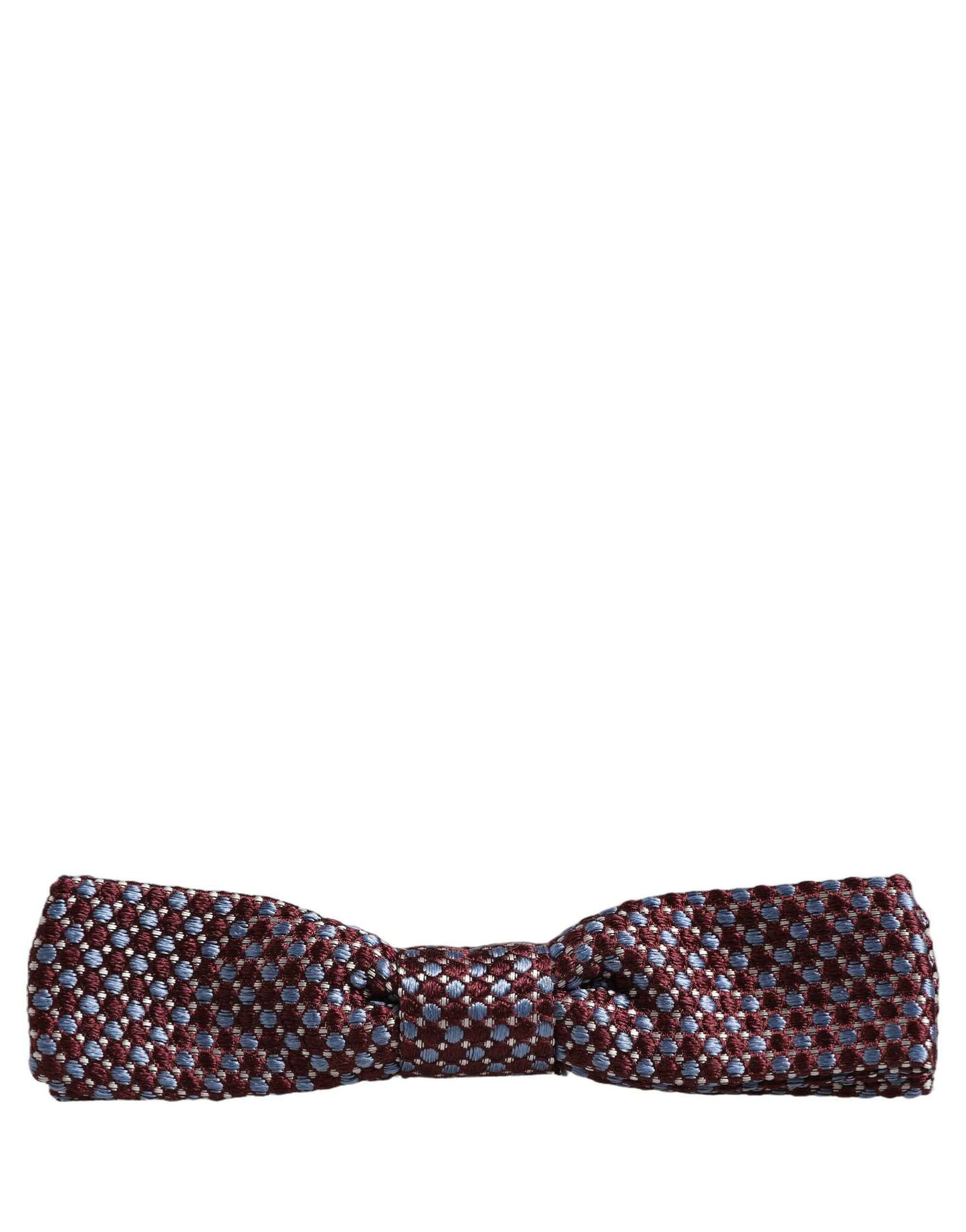 Blue Burgundy Woven Adjustable Neck Papillon Bow Tie