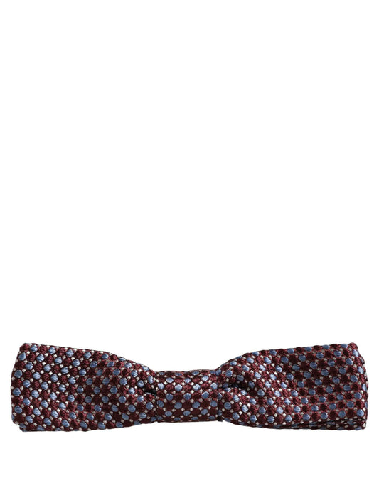Blue Burgundy Woven Adjustable Neck Papillon Bow Tie