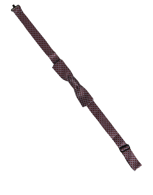Blue Burgundy Woven Adjustable Neck Papillon Bow Tie