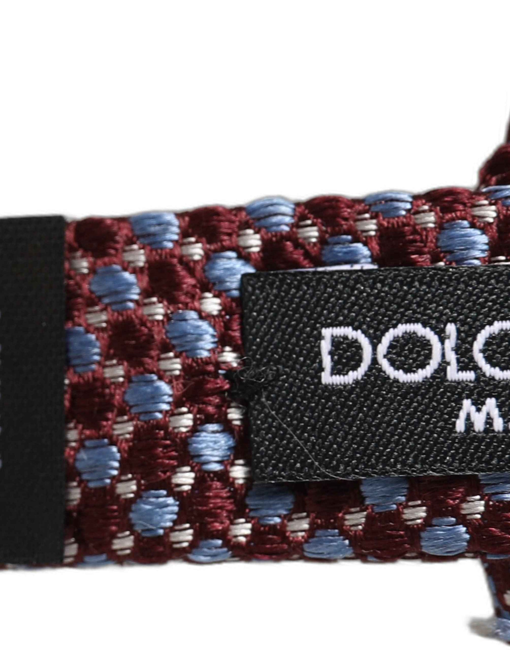 Blue Burgundy Woven Adjustable Neck Papillon Bow Tie