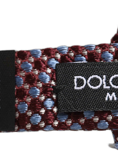 Blue Burgundy Woven Adjustable Neck Papillon Bow Tie