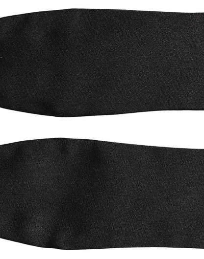 Men Black 100% Silk Adjustable Neck Papillon Bow Tie