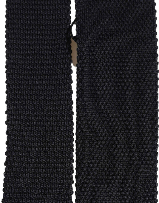 Men Black 100% Silk Adjustable Men Tied Necktie Tie