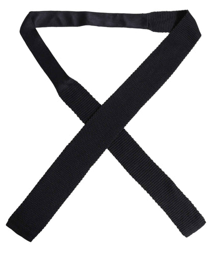 Men Black 100% Silk Adjustable Men Tied Necktie Tie