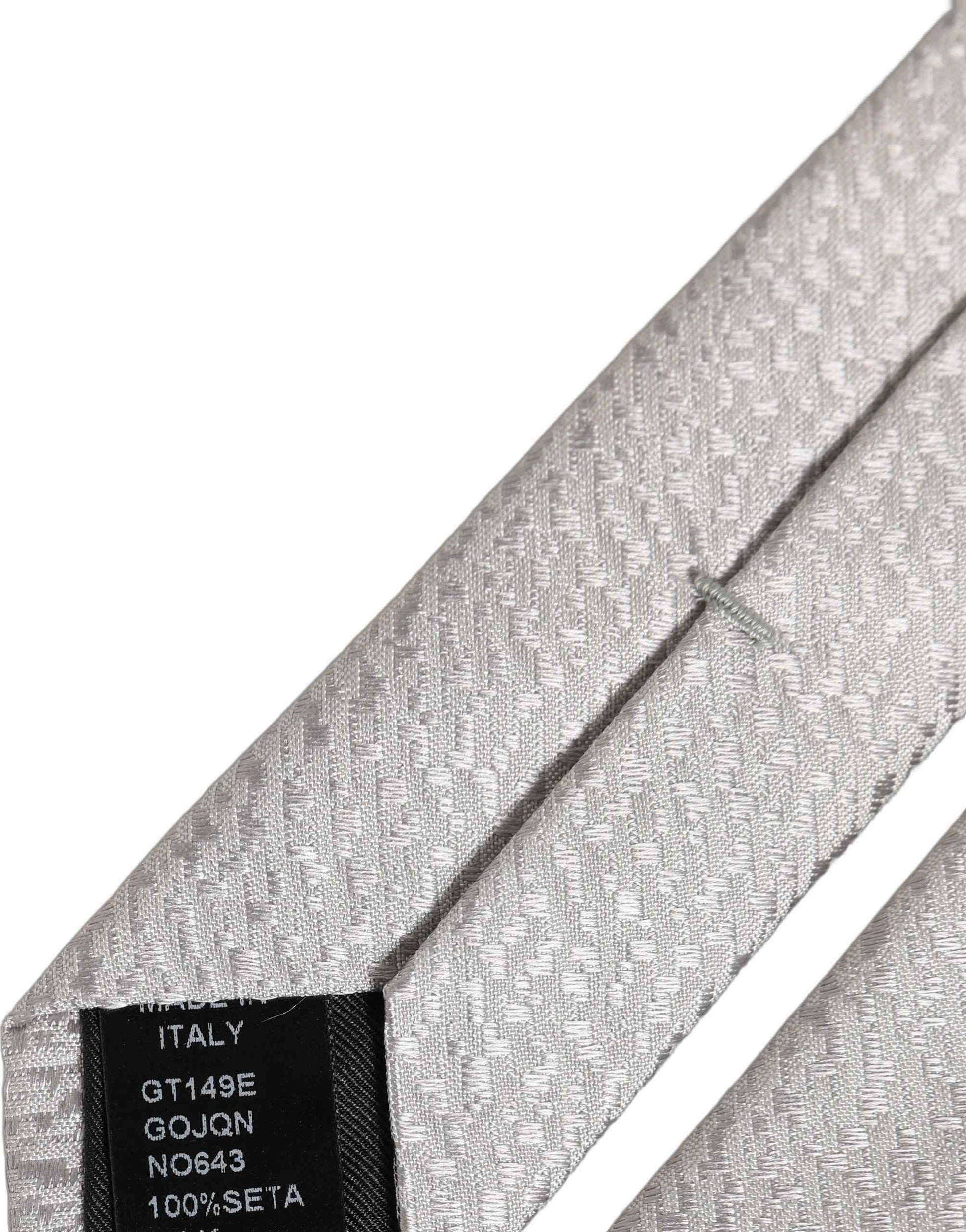 Men Gray 100% Silk Textured Adjustable Tied Necktie Tie