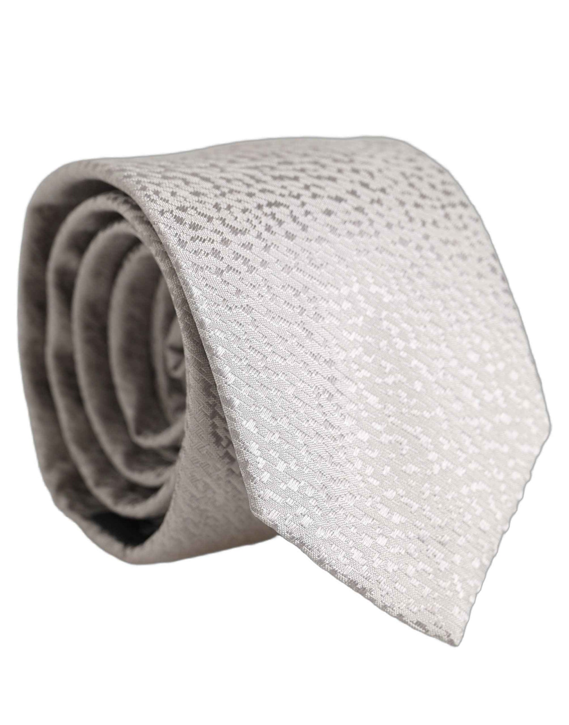 Men Gray 100% Silk Textured Adjustable Tied Necktie Tie