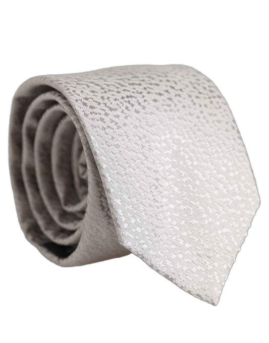 Men Gray 100% Silk Textured Adjustable Tied Necktie Tie