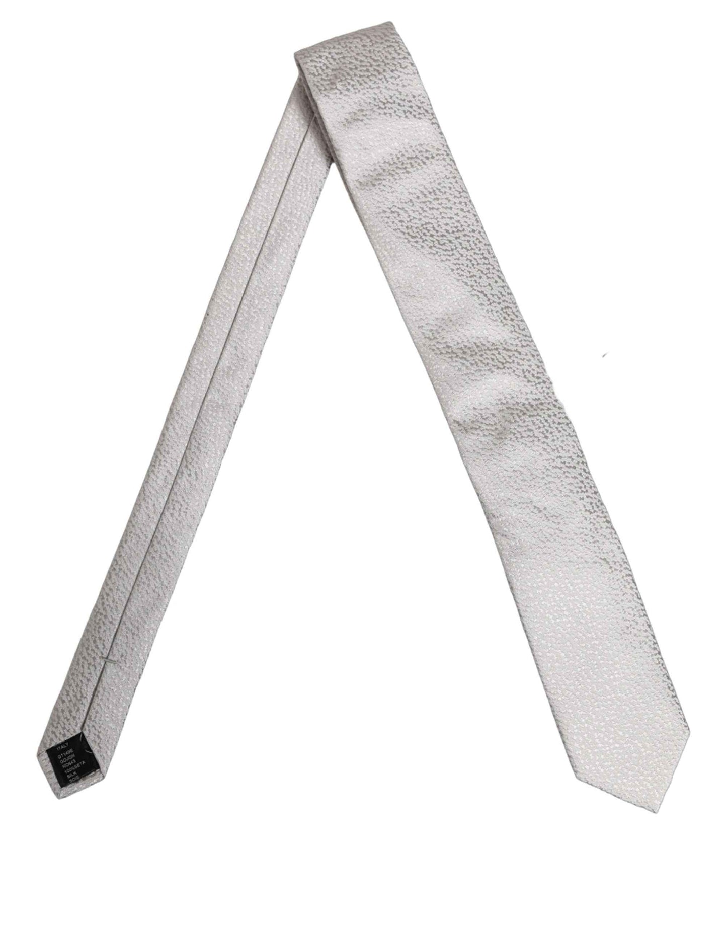Men Gray 100% Silk Textured Adjustable Tied Necktie Tie