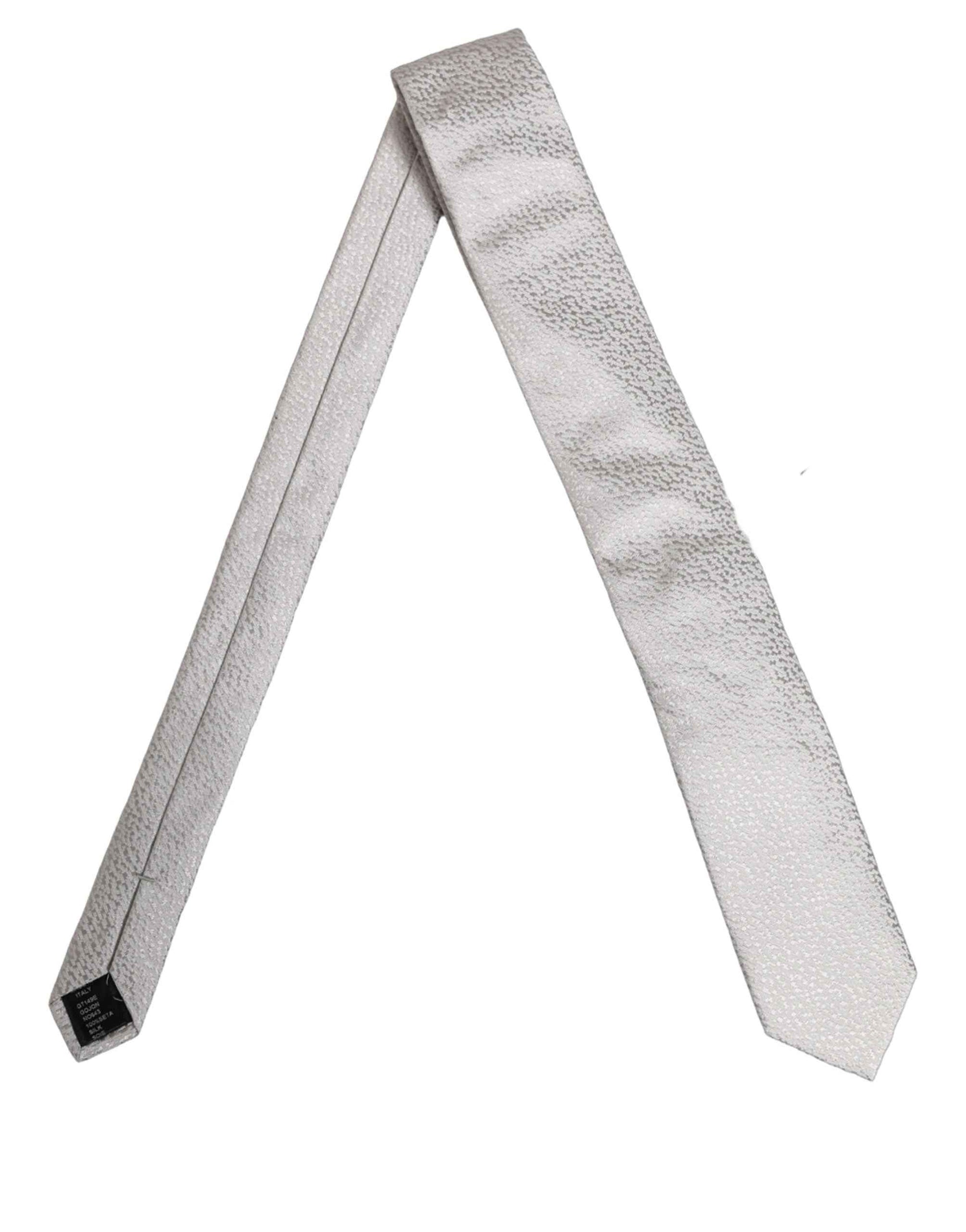 Men Gray 100% Silk Textured Adjustable Tied Necktie Tie