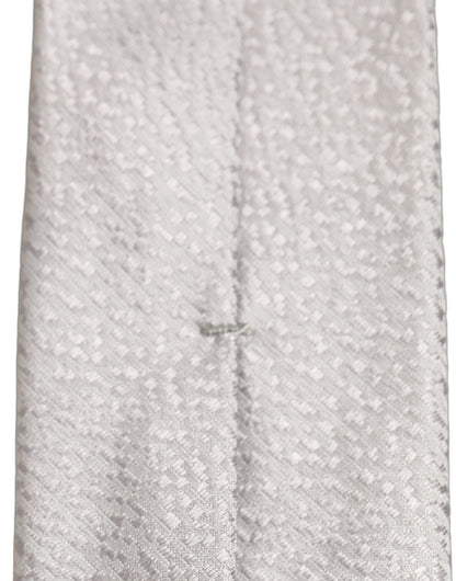 Men Gray 100% Silk Textured Adjustable Tied Necktie Tie
