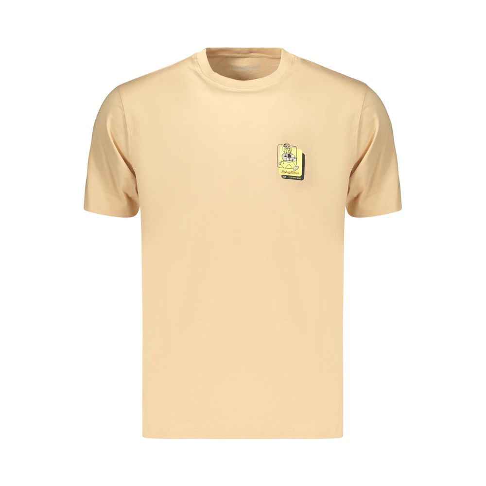Beige Cotton Men's T Shirt