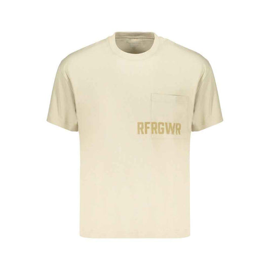 Beige Cotton Mens T-Shirt