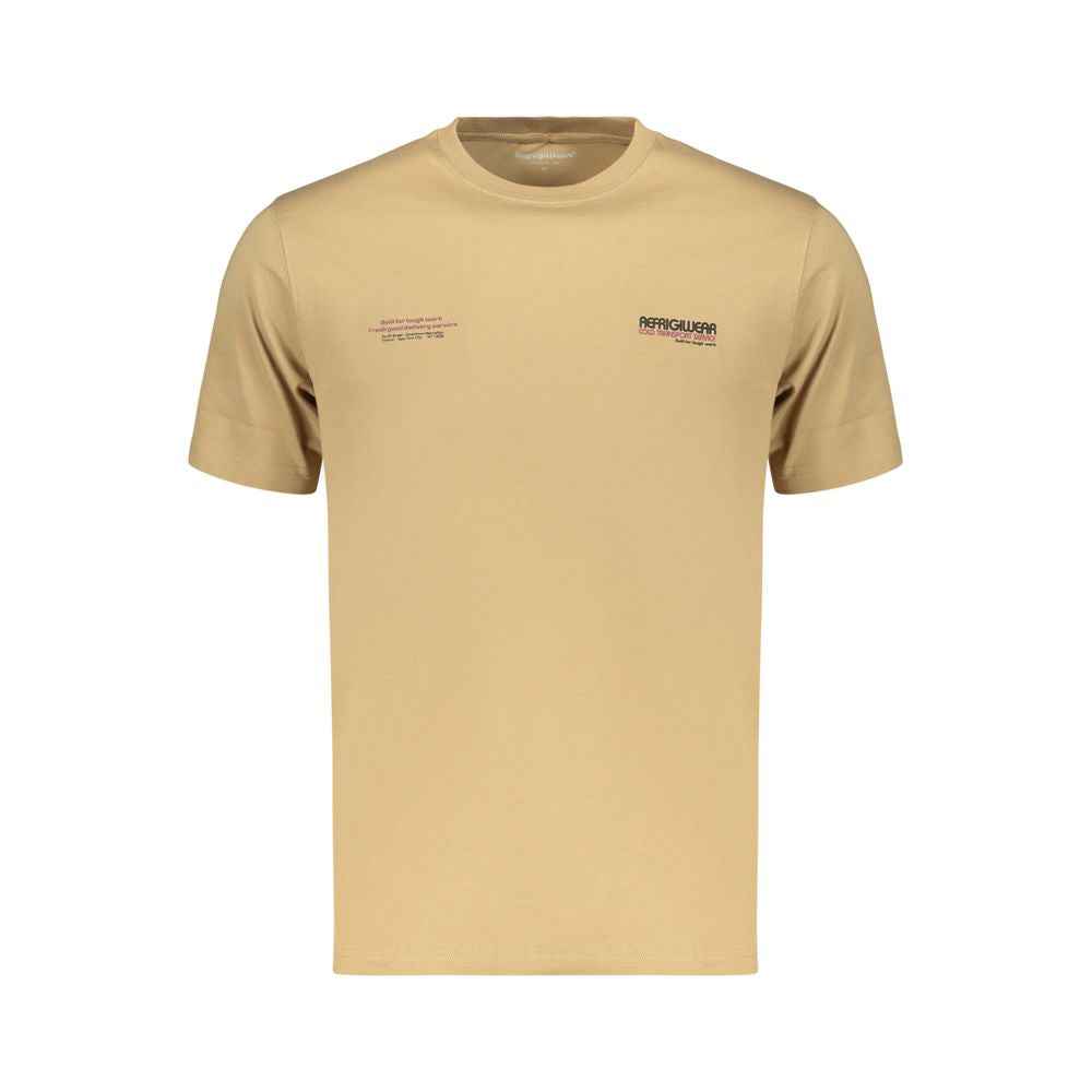 Brown Cotton Men's T-Shirt