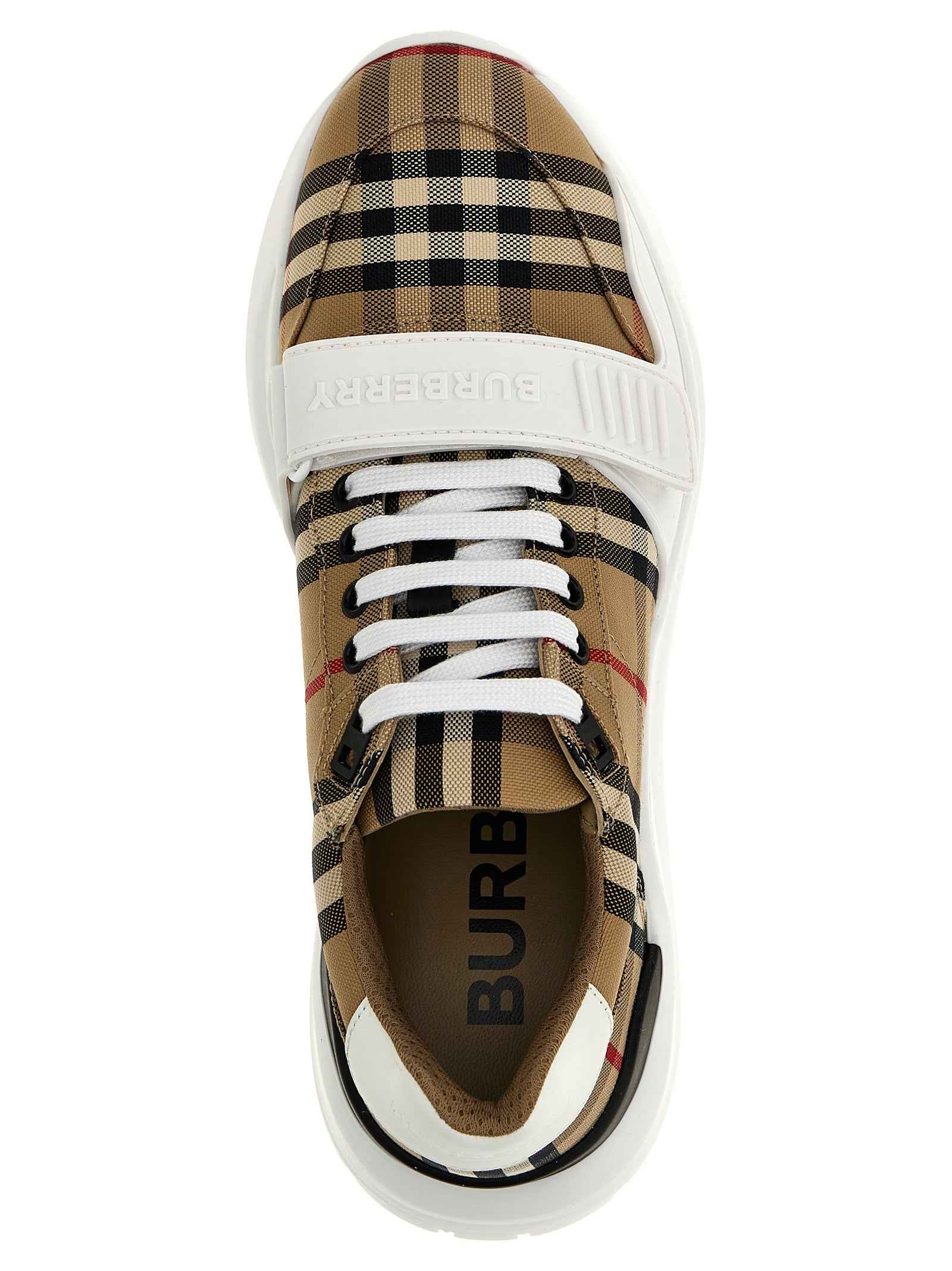 Beige Cotton Athletic Sneakers