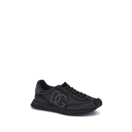 Black Fabric Athletic Sneakers