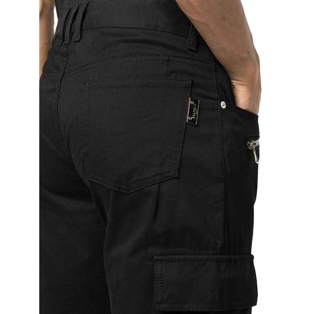 Black Cotton Cargo Pants