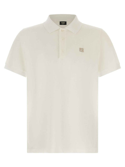 White Cotton Polo Shirt