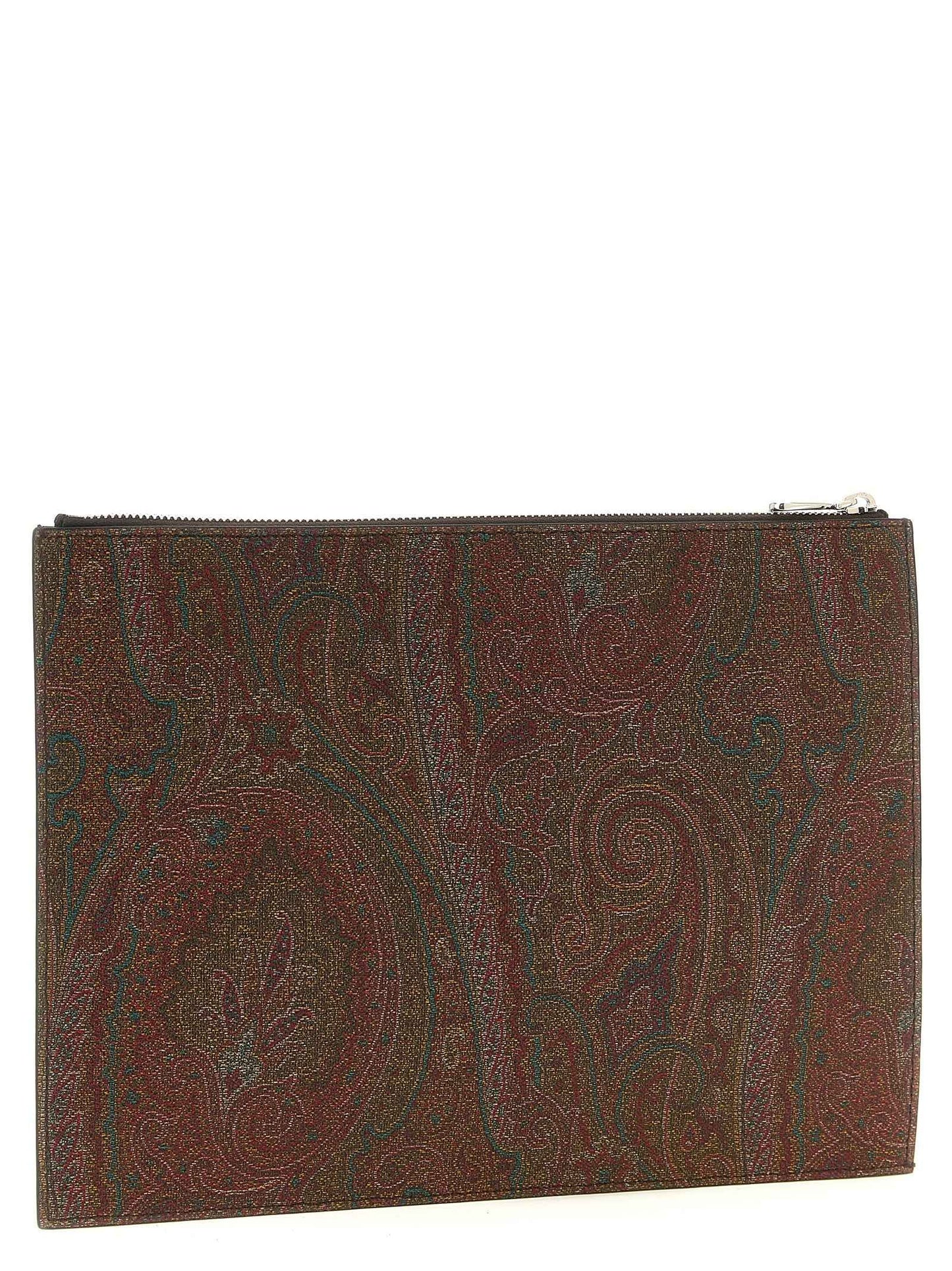 Brown Cotton Clutch Bag