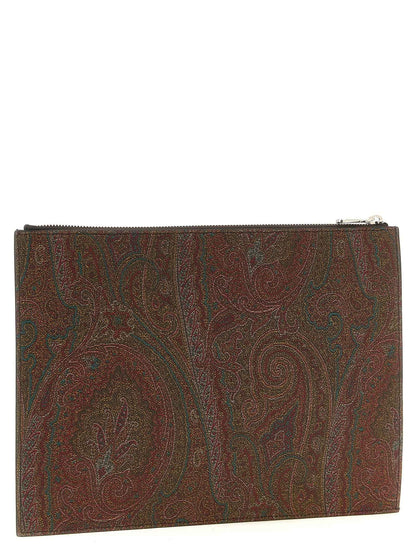 Brown Cotton Clutch Bag