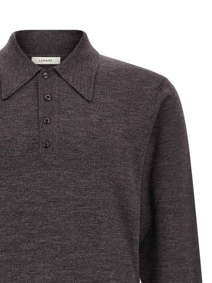 Brown Wool Polo Shirt