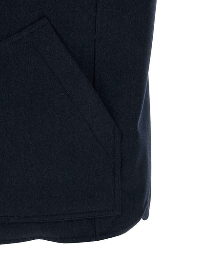 Blue Wool Sleeveless Jacket