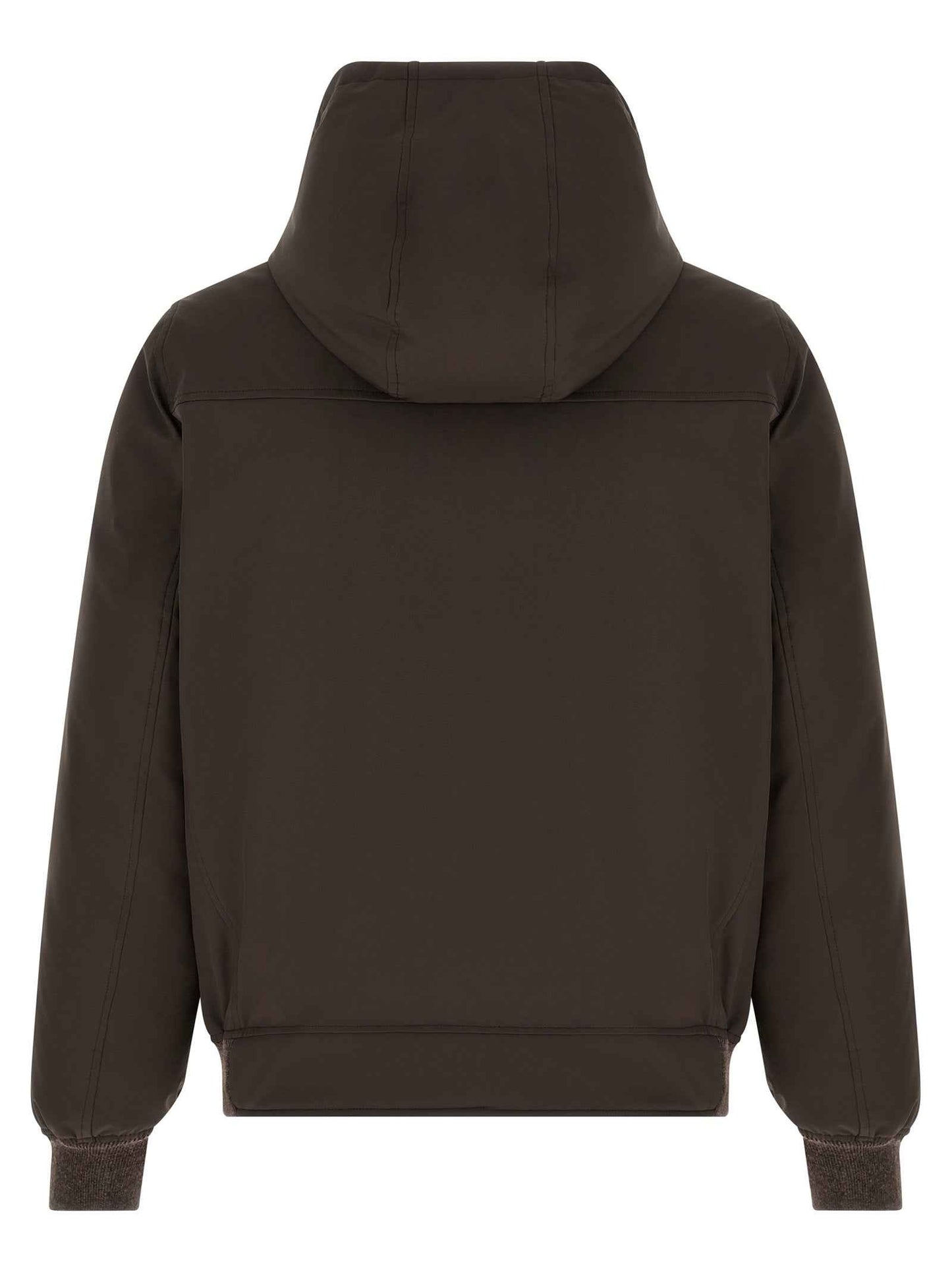 Brown Polyamide Full-Length Jacket