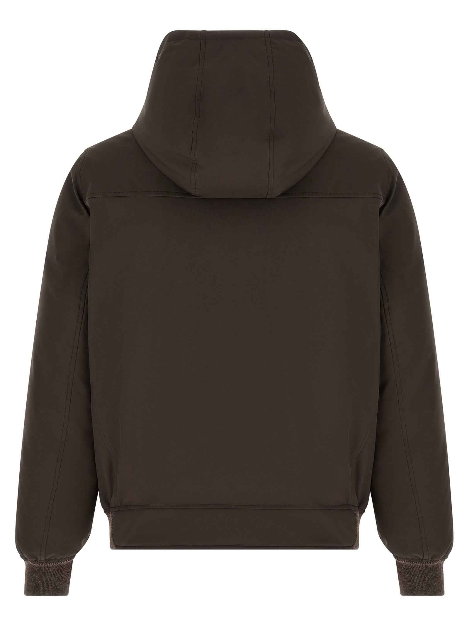 Brown Polyamide Full-Length Jacket