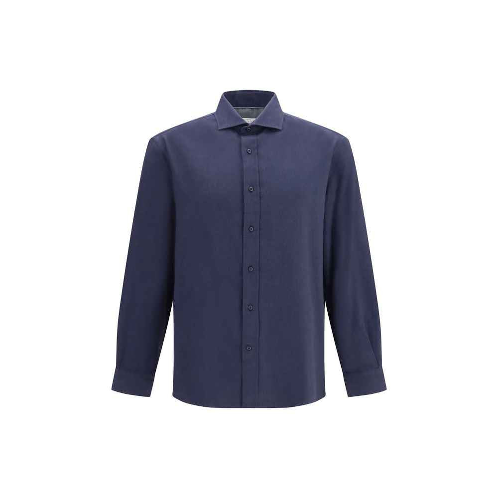 Blue Cotton Dress Shirt