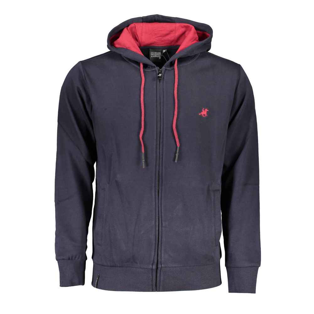 Blue Cotton Men Sweatshirt