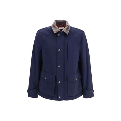 Blue Wool Oves Aries Full-Length Jacket