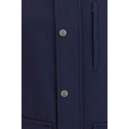 Blue Wool Oves Aries Full-Length Jacket