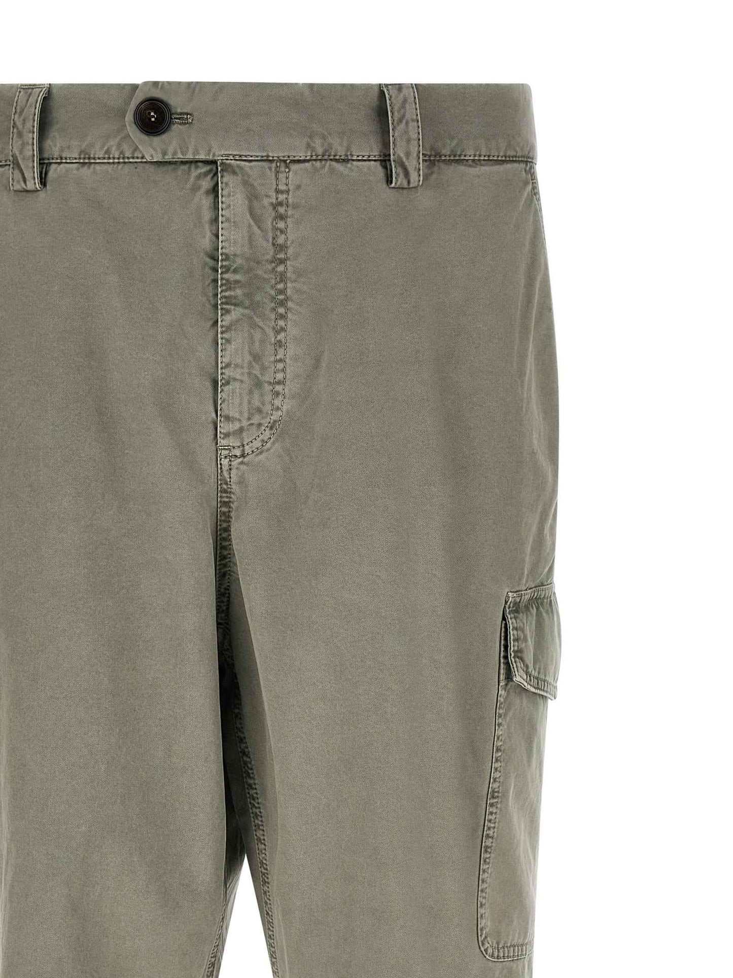 Bicolor Cotton Cargo Pants