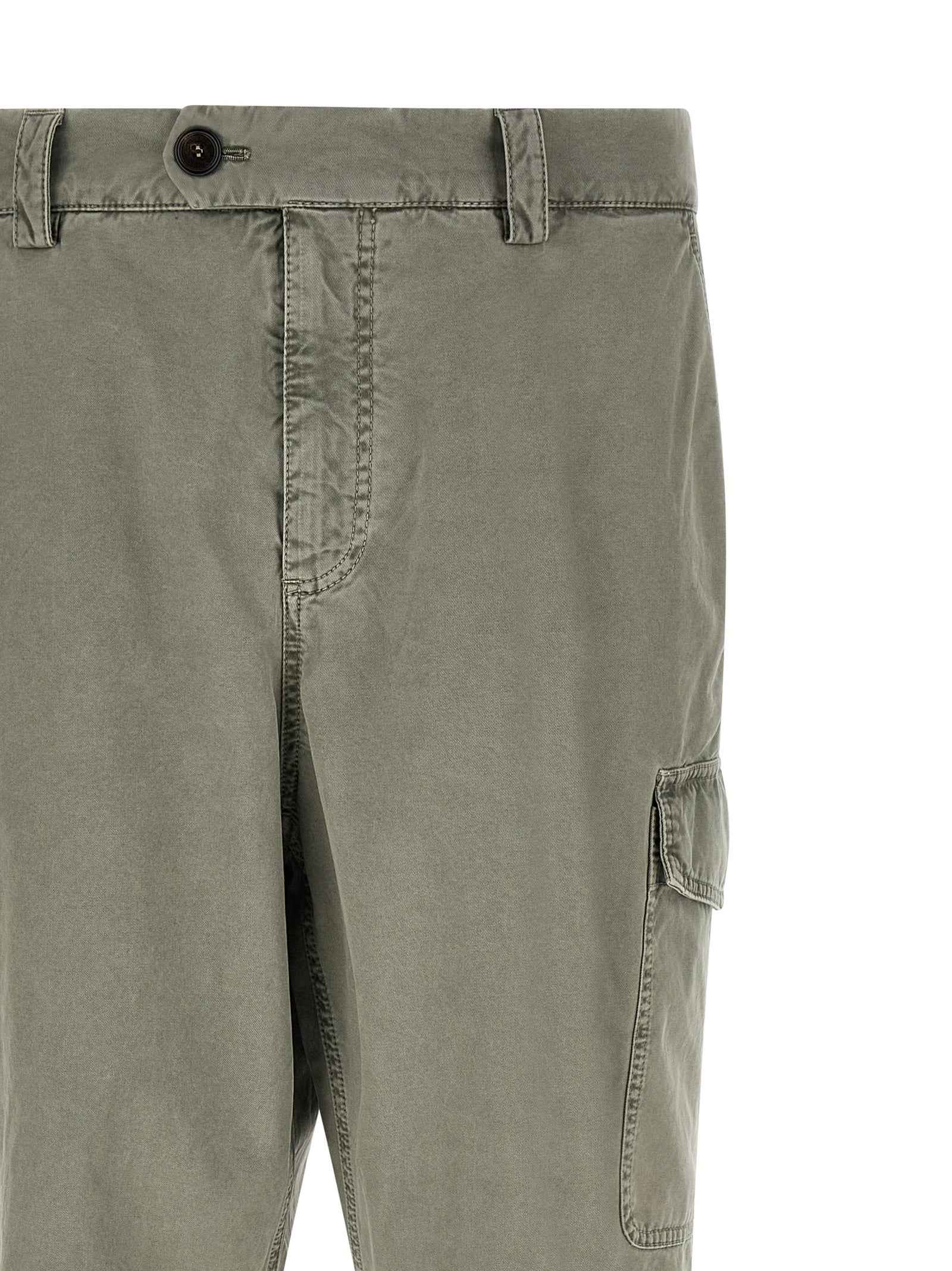 Bicolor Cotton Cargo Pants