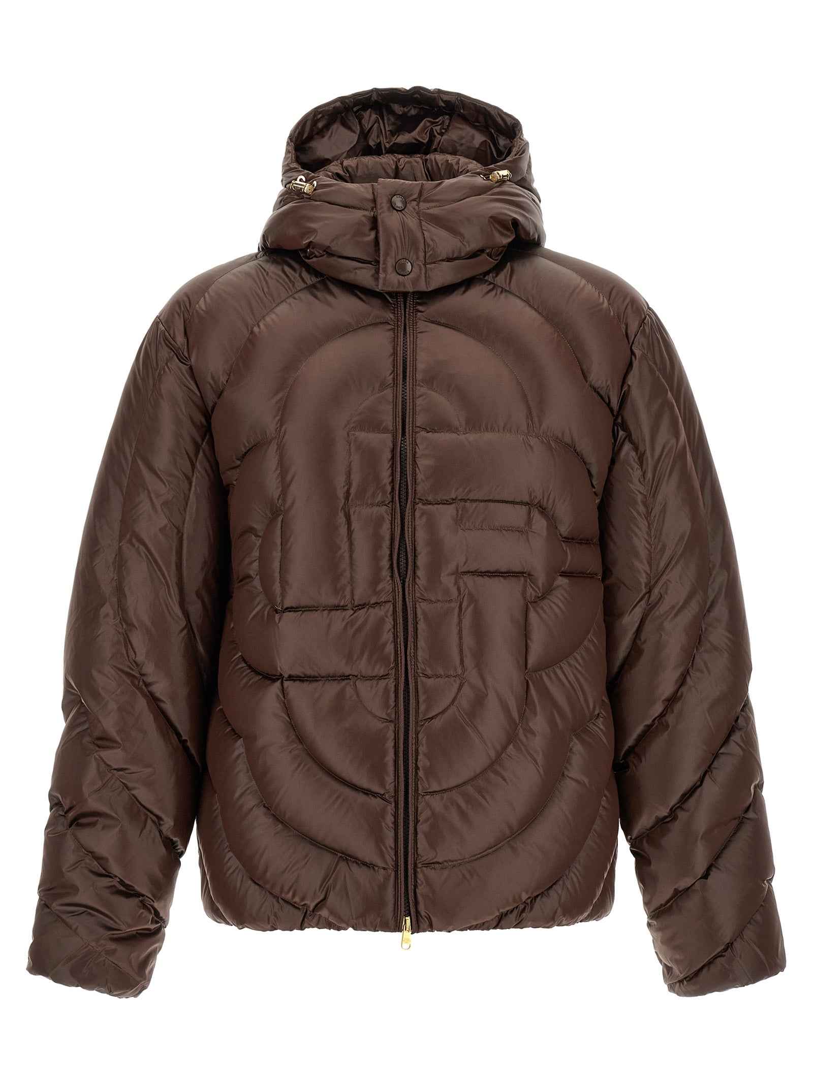 Brown Polyamide Full-Length Jacket