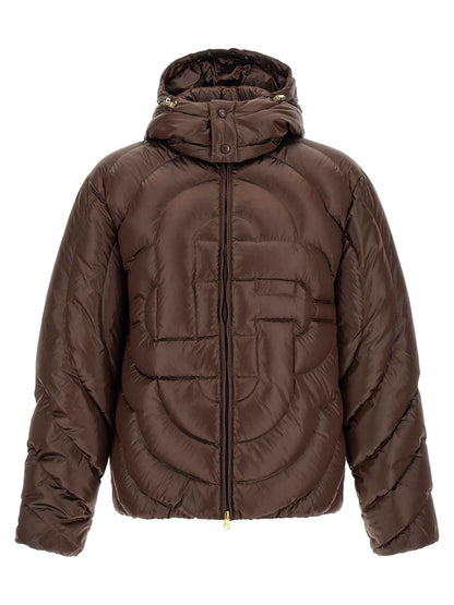 Brown Polyamide Full-Length Jacket