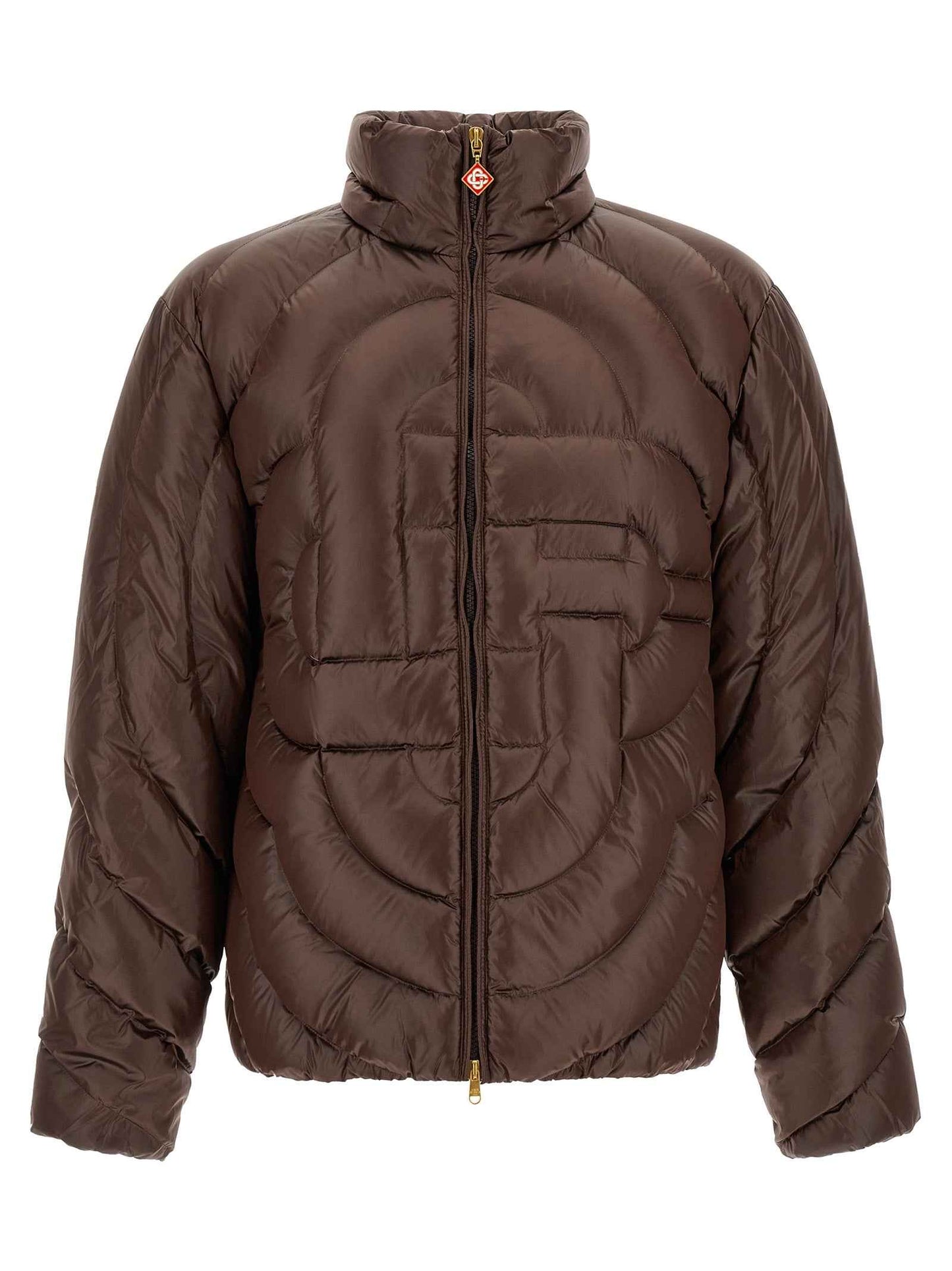 Brown Polyamide Full-Length Jacket