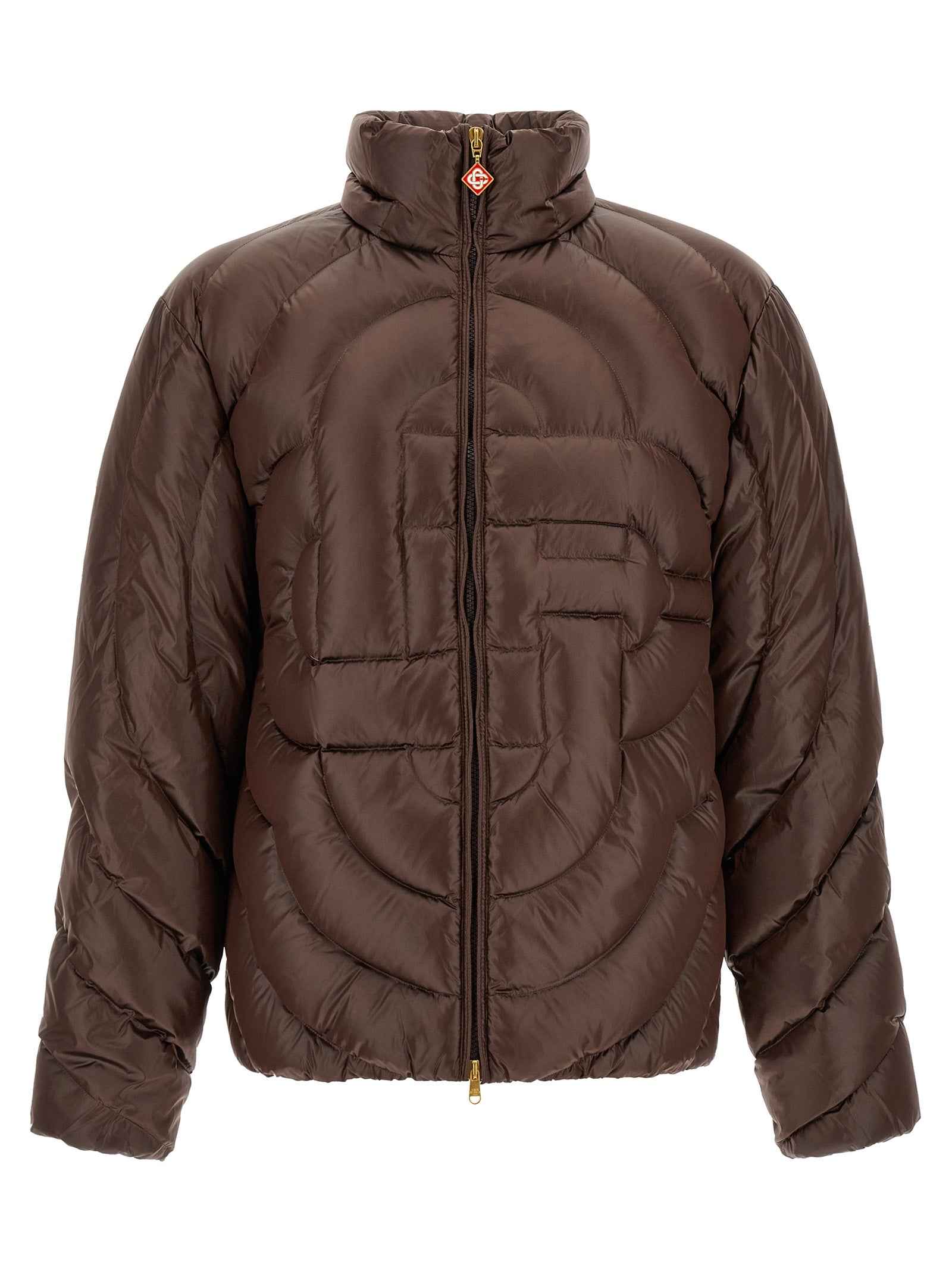 Brown Polyamide Full-Length Jacket