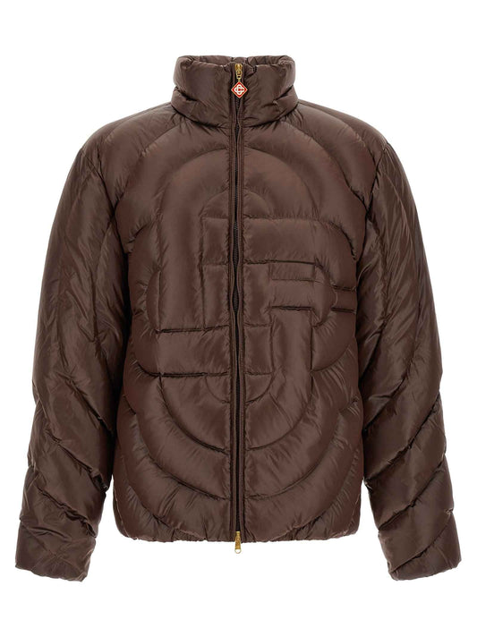 Brown Polyamide Full-Length Jacket
