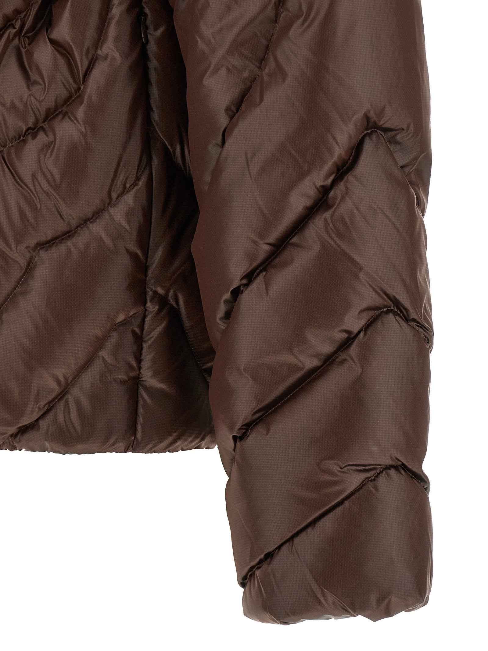 Brown Polyamide Full-Length Jacket