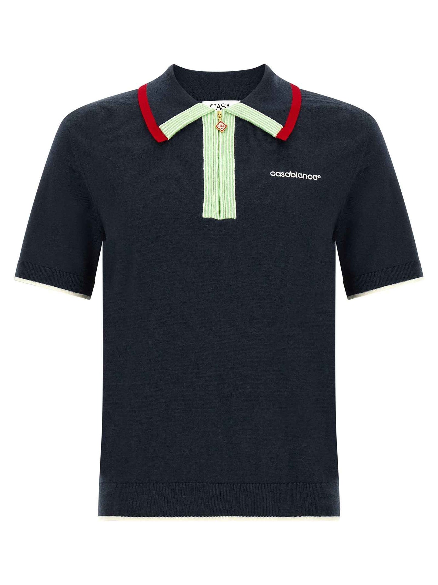 Blue Wool Polo Shirt