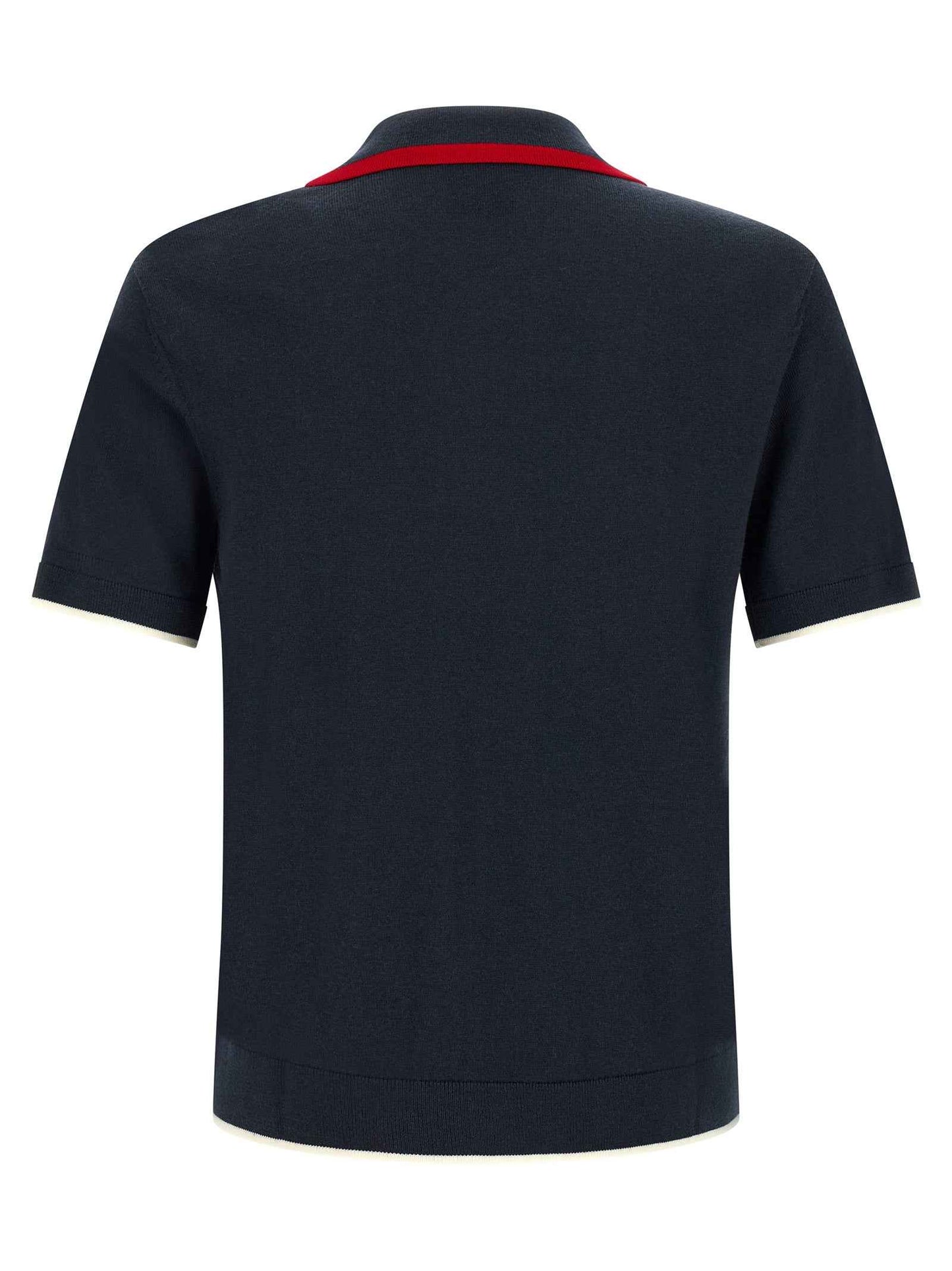 Blue Wool Polo Shirt