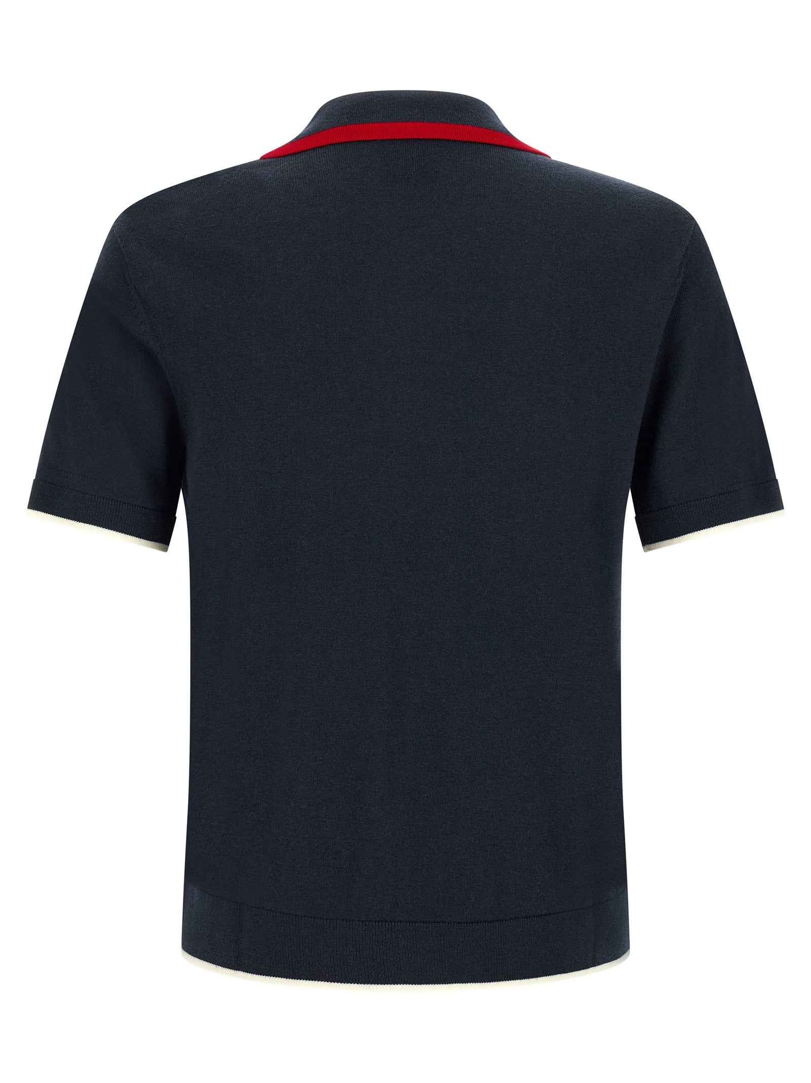 Blue Wool Polo Shirt