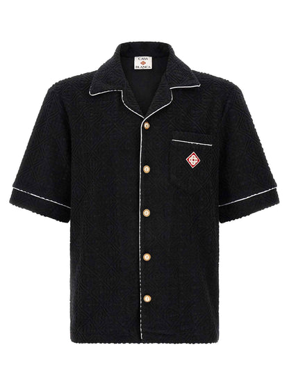 Black Cotton Pattern Shirt