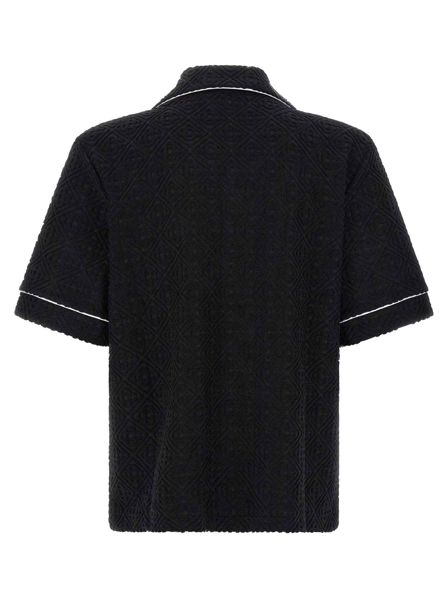 Black Cotton Pattern Shirt