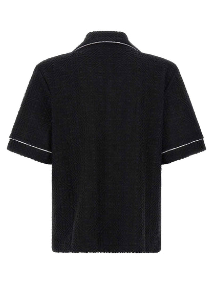 Black Cotton Pattern Shirt