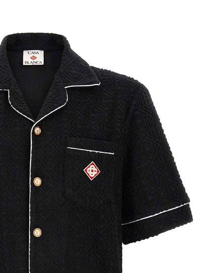 Black Cotton Pattern Shirt
