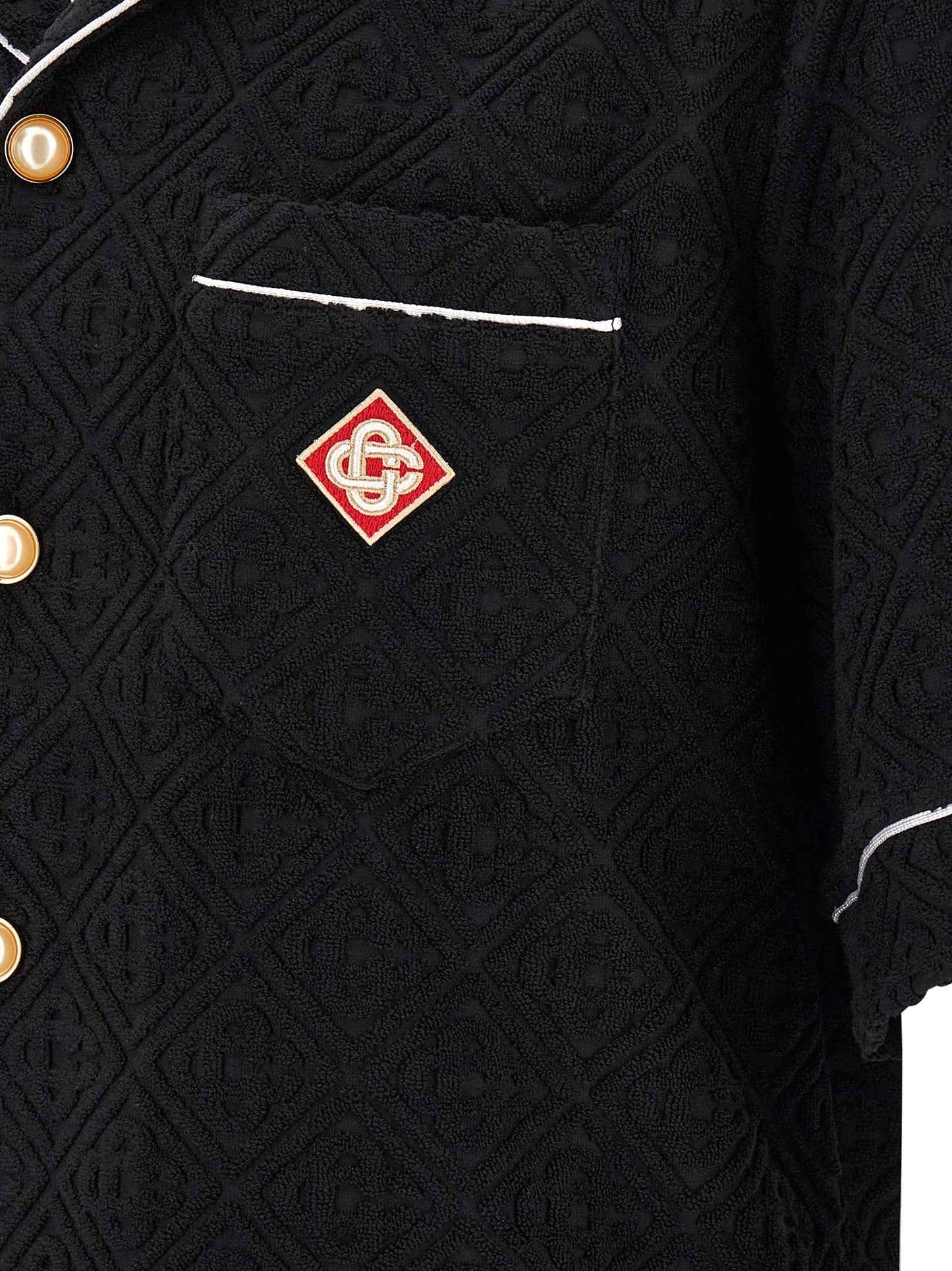Black Cotton Pattern Shirt