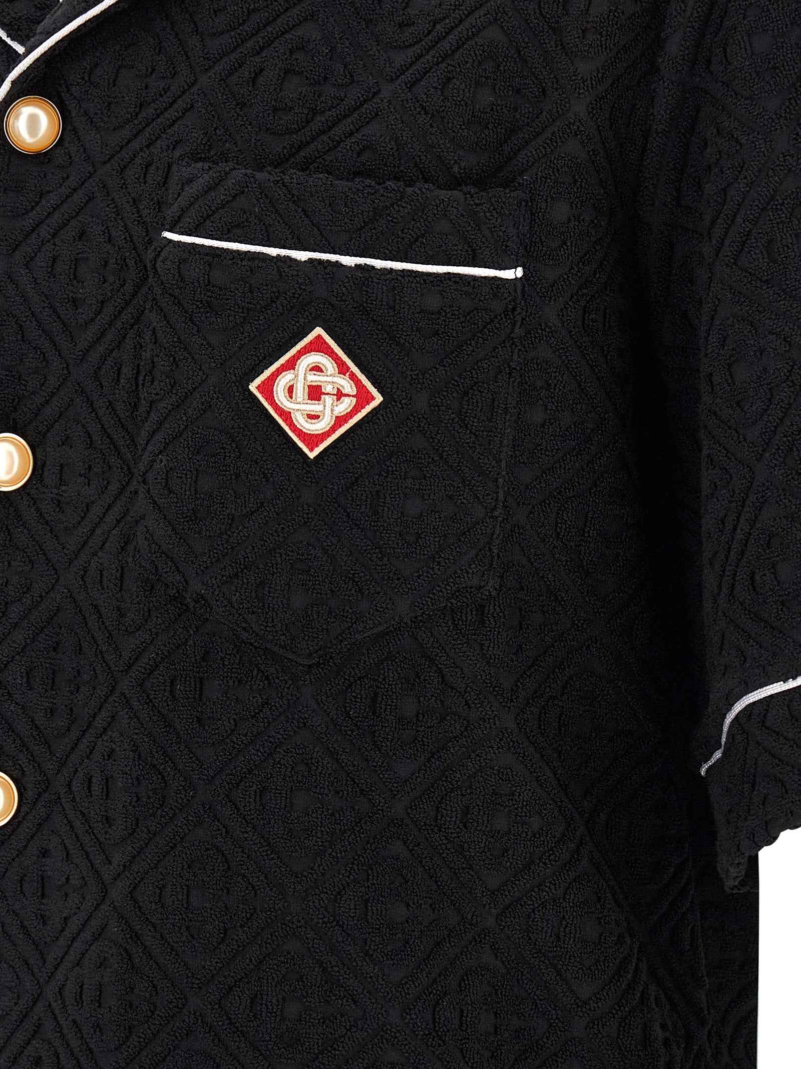 Black Cotton Pattern Shirt